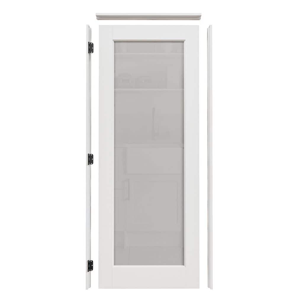 Assembly Required 32 in. x 80 in. 1-Lite Frosted Glass Right-Handed White MDF Door Kit w/Separate Jamb price history on PriceWatchPro