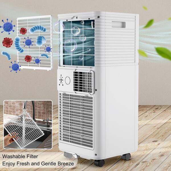 Costway 6,000 BTU Portable Air Conditioner Cools 350 Sq. Ft. with  Dehumidifier and Remote in White FP10268US-WH - The Home Depot