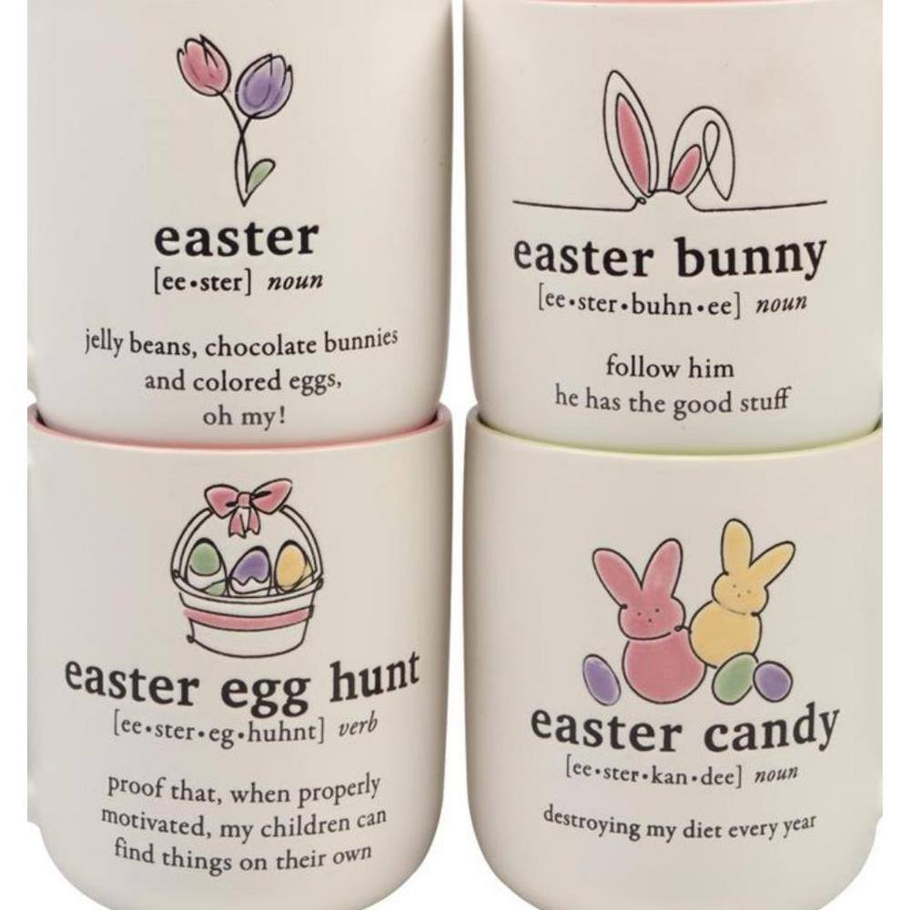 Easter Fun Pink and Green Ceramic Mug Set