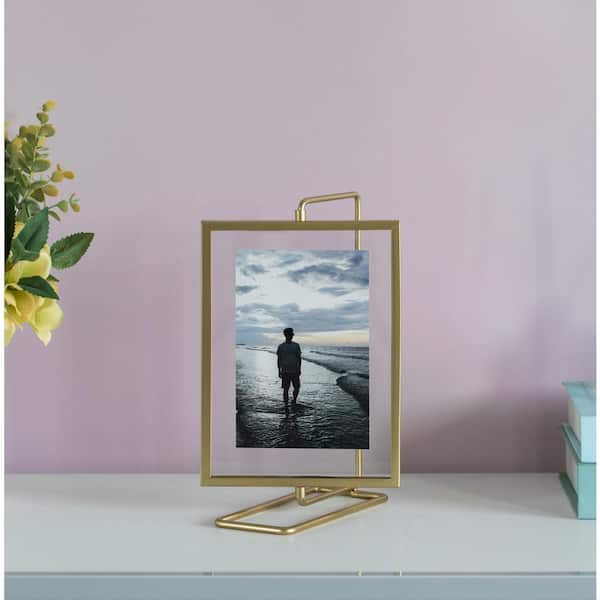 Buy Wholesale QI004066 Modern Metal Floating Tabletop Photo Picture Frame  with Glass Cover and Easel Stand