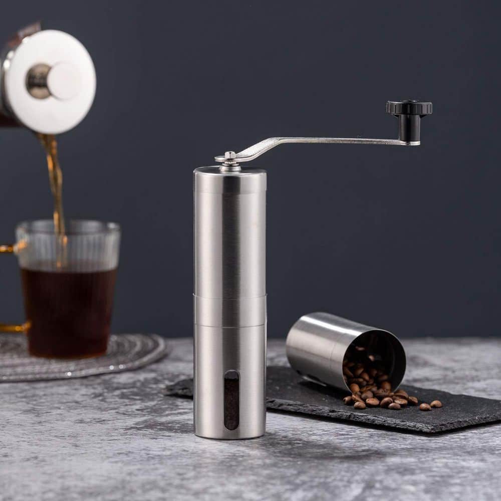 Manual Coffee Grinder Stainless Steel Hand Mill Ceramic Burr Adjustable Coarseness for Espresso French Press Drip