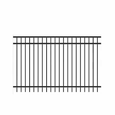 Natural Reflections Heavy-Duty 5 ft. H x 8 ft. W Black Aluminum Pre-Assembled Fence Panel