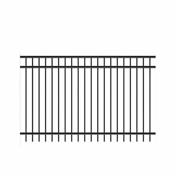 Barrette Outdoor Living Natural Reflections Heavy-Duty 5 ft. H x 8 ft. W Black Aluminum Pre-Assembled Fence Panel