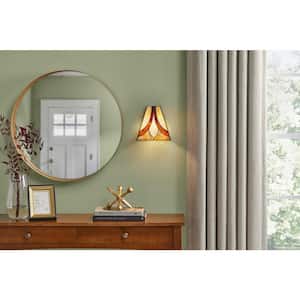 Margrave 1-Light Matte Black Wall Sconce with Tiffany Glass Shade