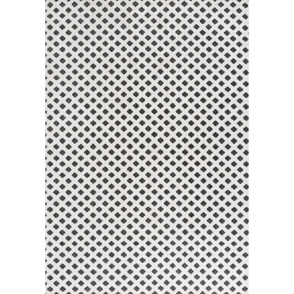 4' x 6' Black Synthetic Reversible Trellis Rug