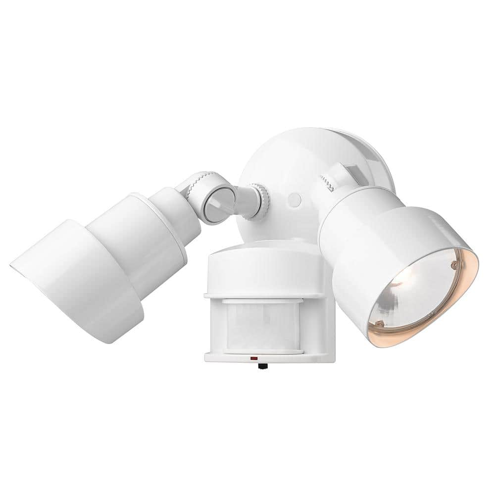 Gloss White LED Motion Sensor Security Flood Light