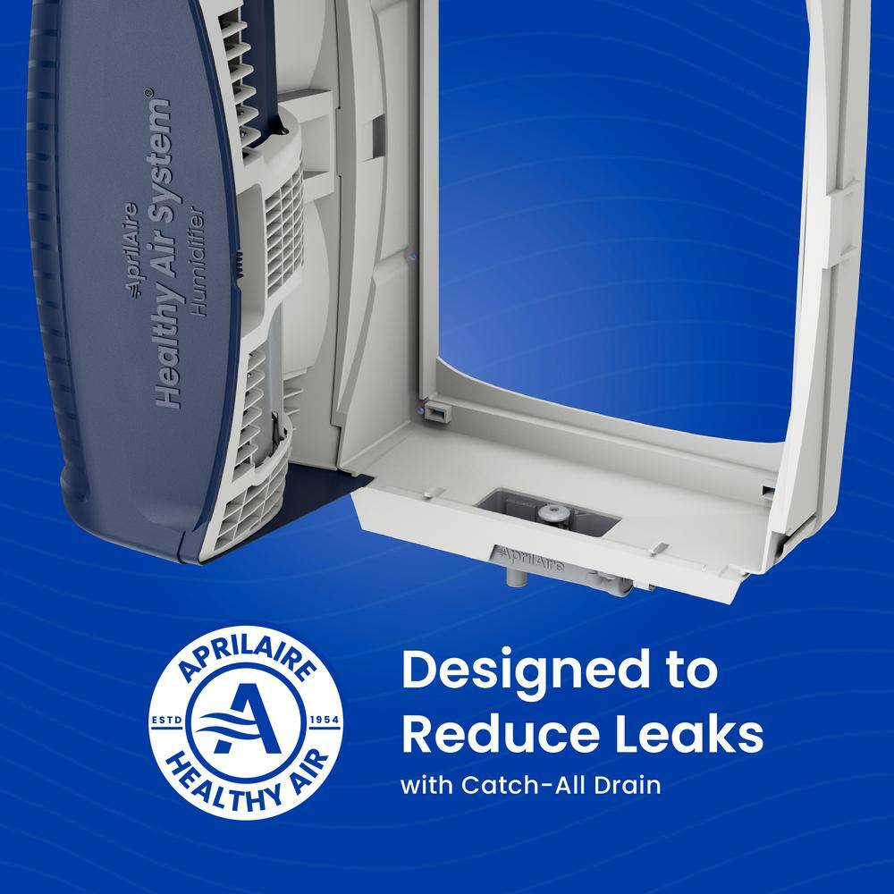 Whole-House White and Blue Evaporative Humidifier with Humidistat