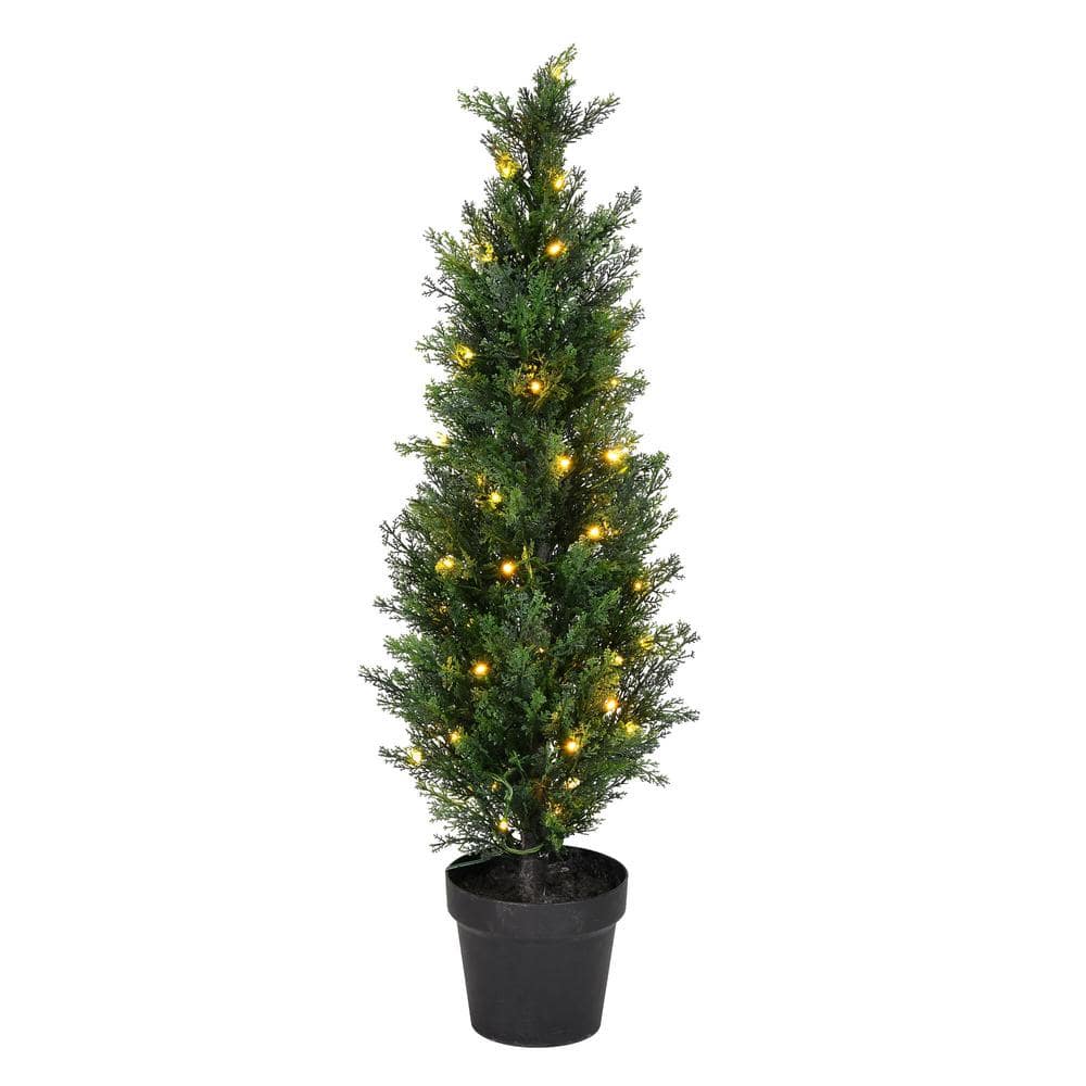 3 ft Artificial Potted Green Cedar Tree.