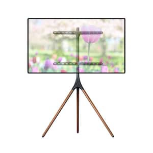 Artistic Wooden Tripod TV Stand with Mount for TVs 47 in. - 72 in. Up to 55 lbs.