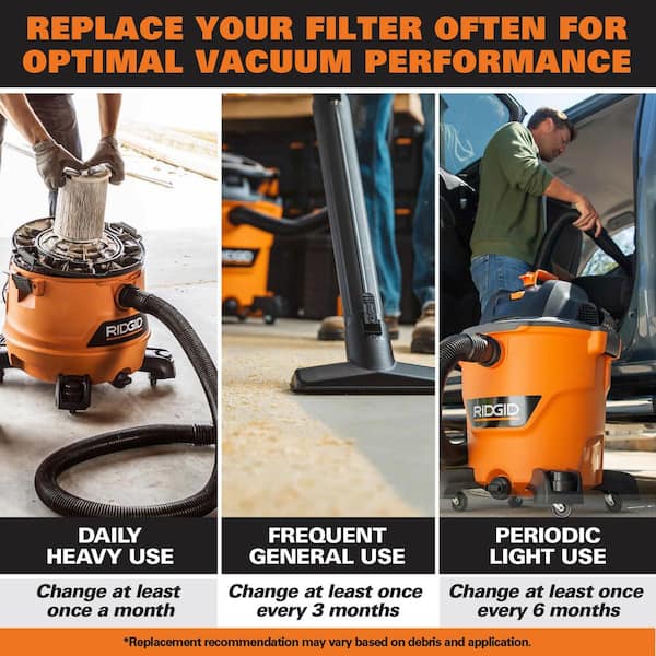 RIDGID - 3 Gal. 3.5 Peak HP Handheld Shop Vacuum Wet Dry Vac with RIDGID SWEEP Dust Pan, Filter, Locking Hose and Car Nozzle
