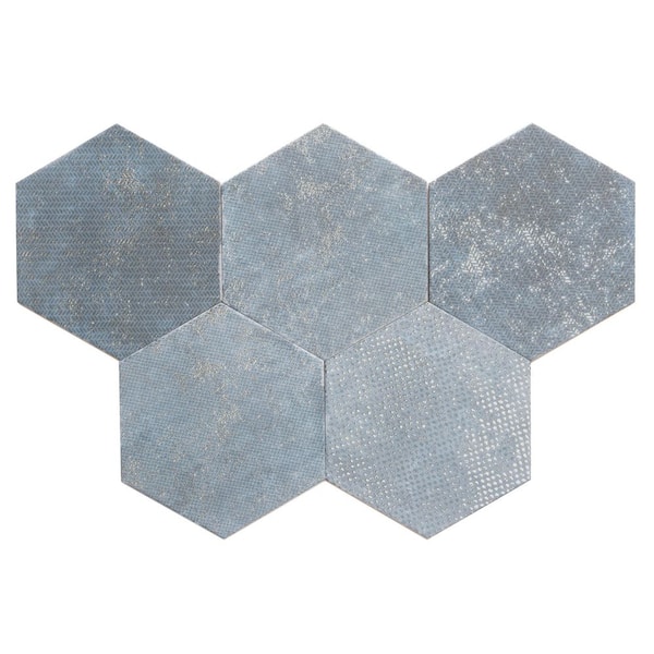 インディゴケーキ/インディゴブロック　①-A Apollo Tile Zenith 9 in. x 11 in. Textured Indigo Blue Porcelain