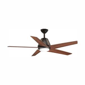 Gust 54 in. Indoor Integrated LED Antique Bronze Modern Ceiling Fan with Remote for Living Room and Bedroom