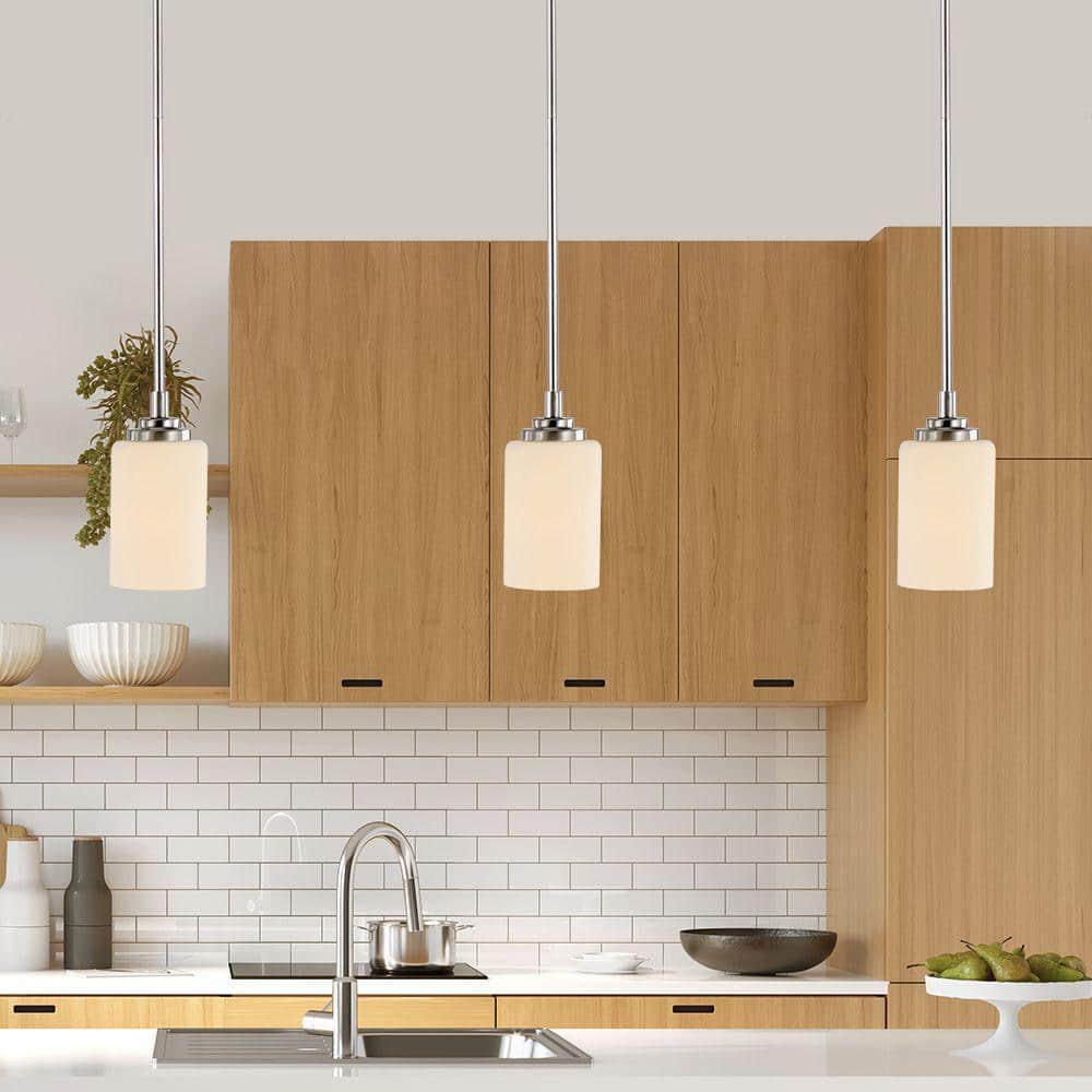 Mod Pod Mini Pendant Light in Polished Chrome with Frosted Glass Shade