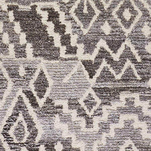 2 ft. x 8 ft. Gray, White Abstract Runner Rug