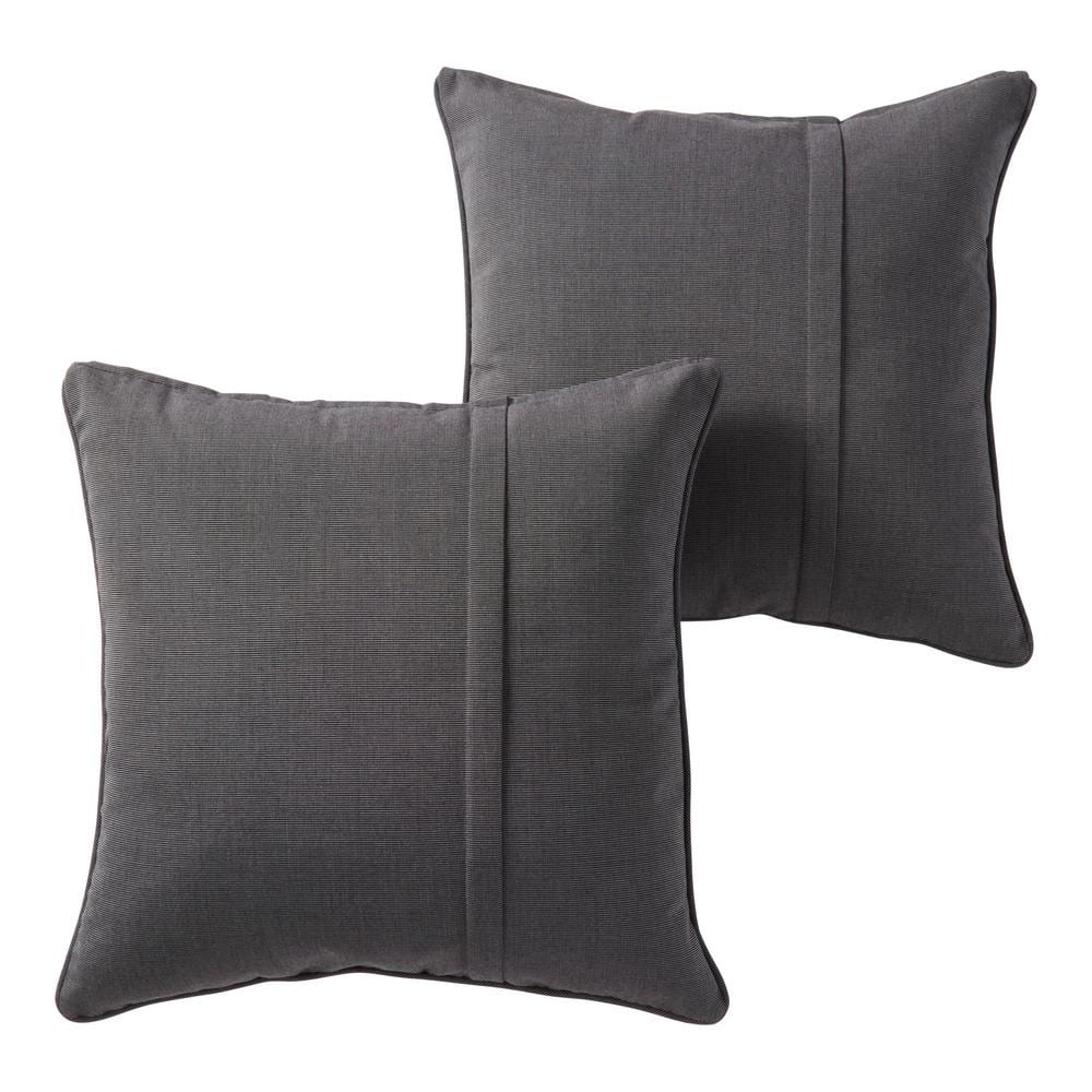 Greendale Home Fashions Sunbrella Coal Square Outdoor Throw Pillow with
