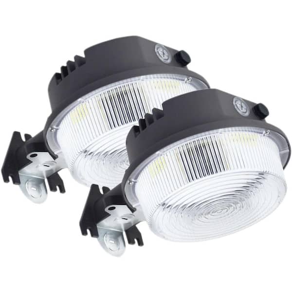 250-Watt Equivalent 4000 Lumen with Bronze Dusk to Dawn Integrated LED Barn Light, 5000K Flood Light (2-Pack)