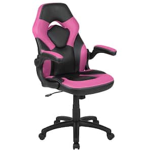 X10 Faux Leather Swivel Ergonomic Gaming Chair in Pink with Adjustable Arms