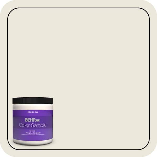 BEHR PREMIUM PLUS 8 oz. #BXC-32 Picket Fence White Eggshell Enamel Interior Paint & Primer Color Sample