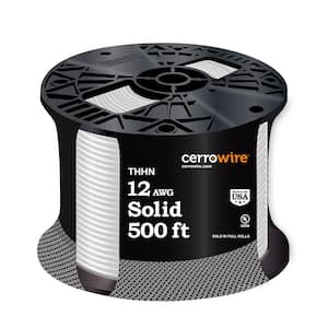 500 ft. 12 Gauge White Solid Copper THHN Wire