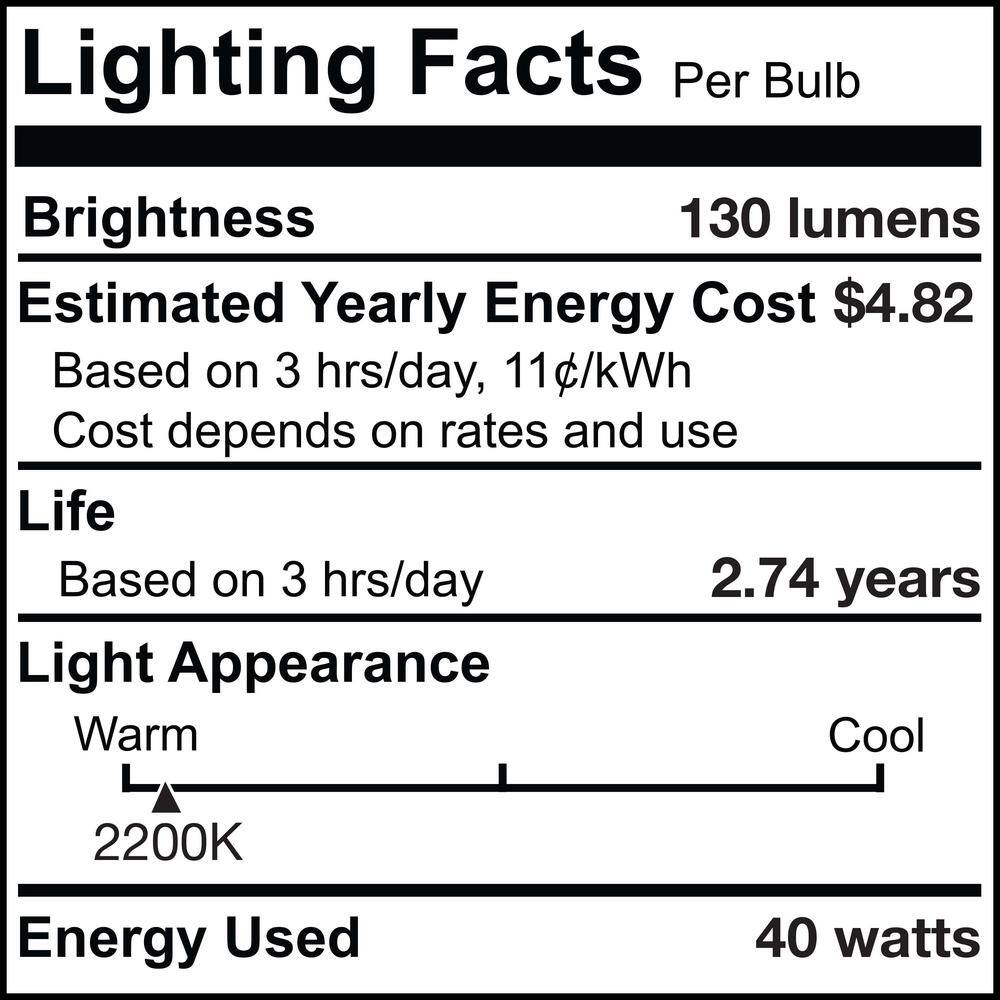 Amber 40 Watt Antique Dimmable Incandescent Light Bulb