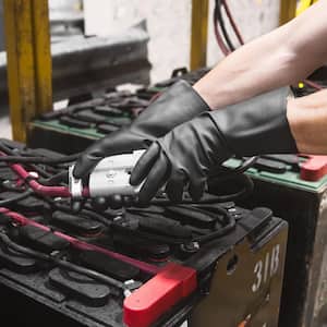 Large/XL Black Industrial Reusable Rubber Gloves (1-Pair)