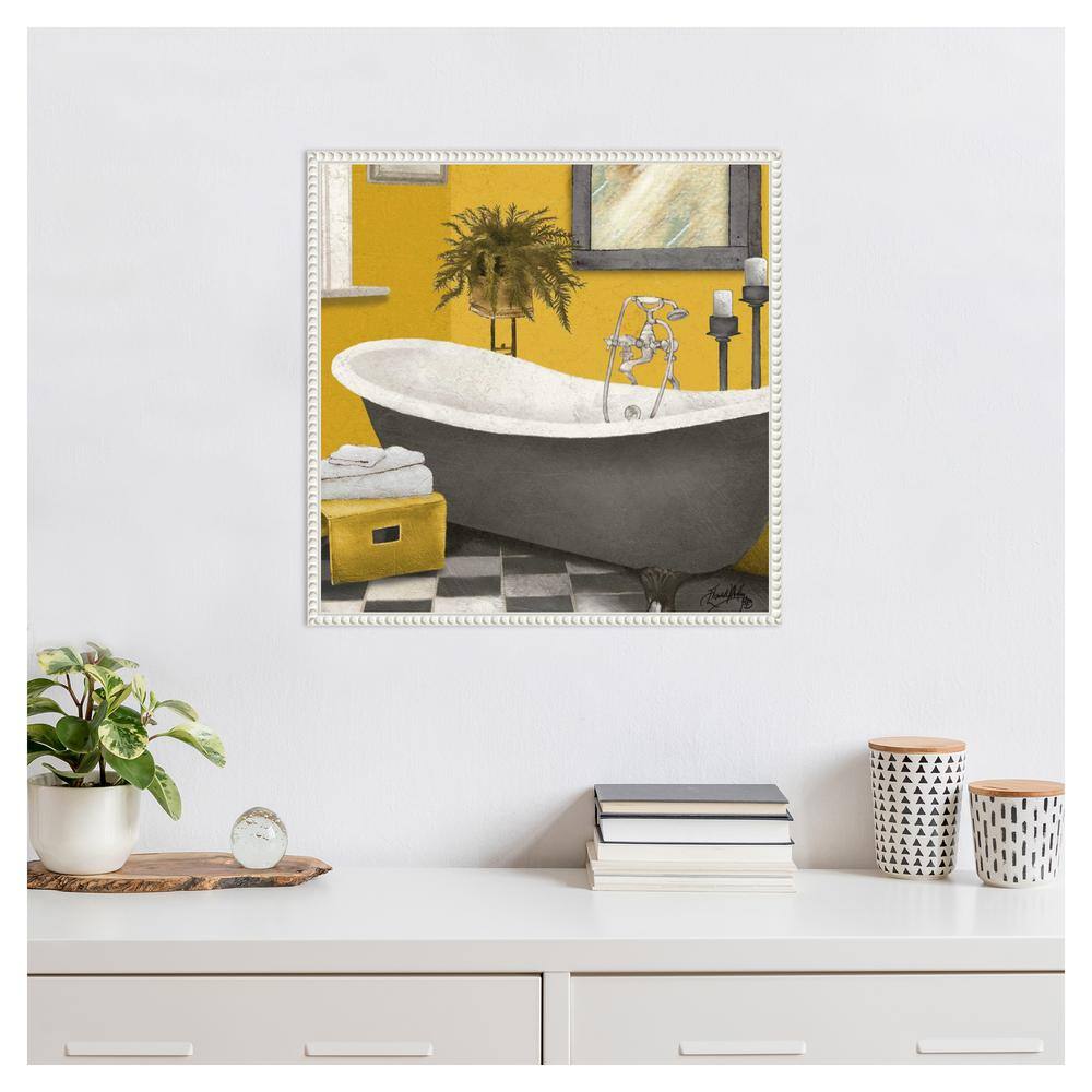 Sunny Bath Still Life Canvas Wall Art with Beaded Frame
