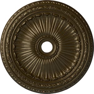 2-1/2" x 35-1/8" x 35-1/8" Polyurethane Viceroy Ceiling Medallion, Brass