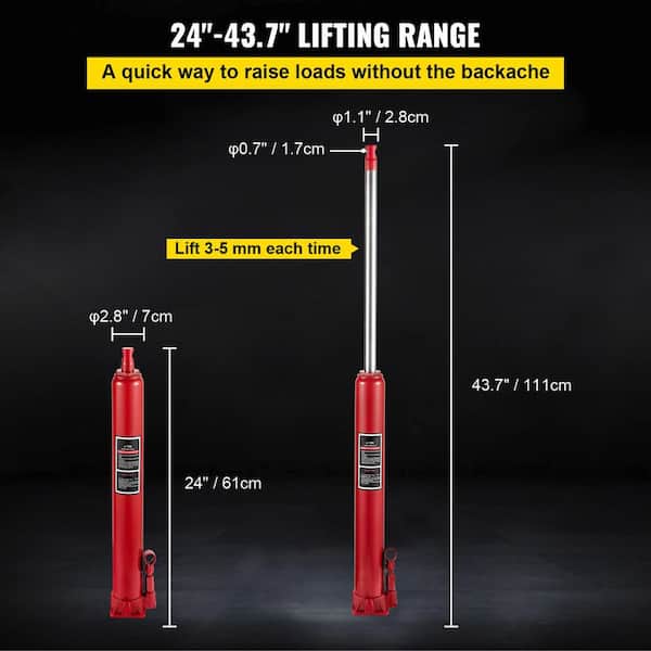 SKYSHALO Hydraulic Long Ram Jack, 4 Tons/8818 lbs. Capacity