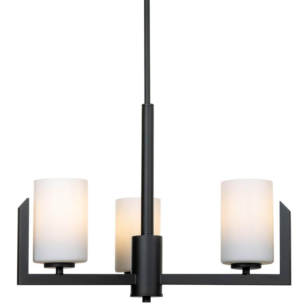 Verona 3-Light Black Chandelier with Frosted Glass Shades price history on PriceWatchPro