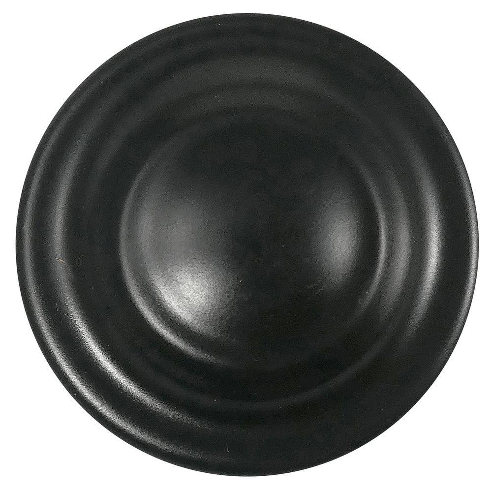 Matte Black Round Cabinet Knob with Mounting Hardware