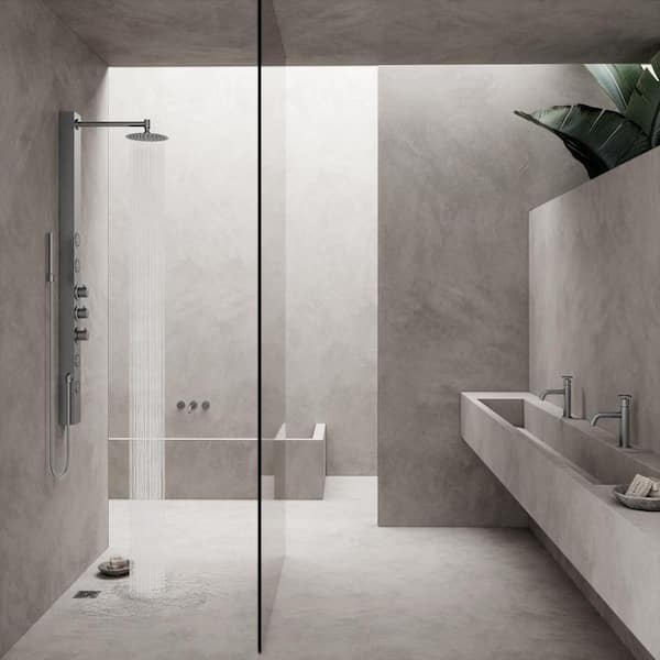 Elan 4 in. Square Shower Drain in Brushed Nickel