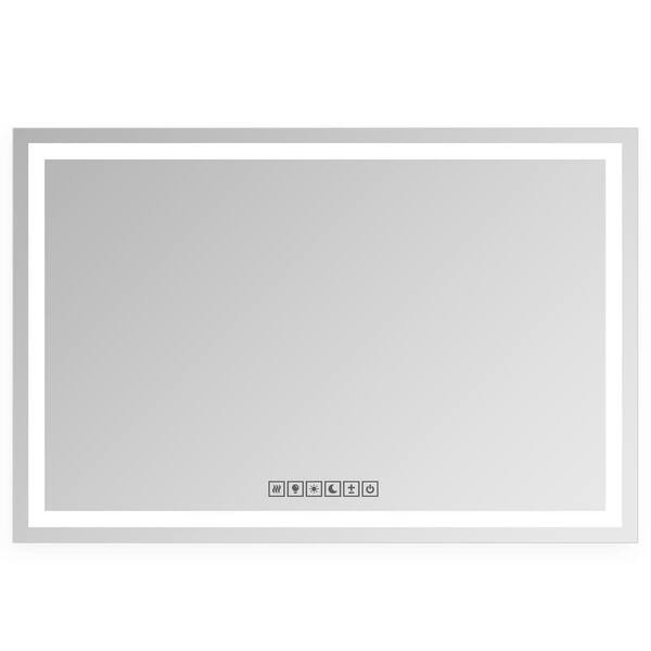 Fab Glass and Mirror 36 in. W x 72 in. H LED Modern Rectangle Frameless