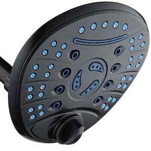 8-Spray Patterns 7 in. Single Wall Mount Fixed Shower Head Anti-microbial Waterfall in Oil Rubbed Bronze