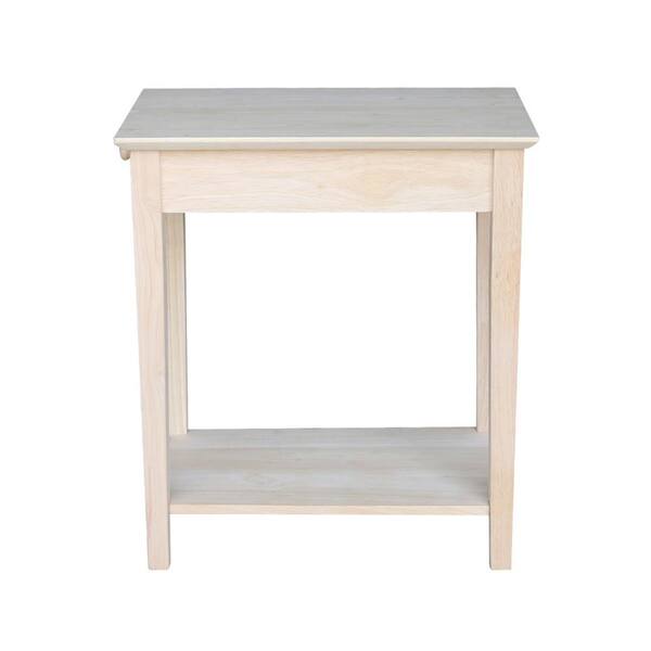 International Concepts Unfinished, Unfinished Wood End Table With Drawer