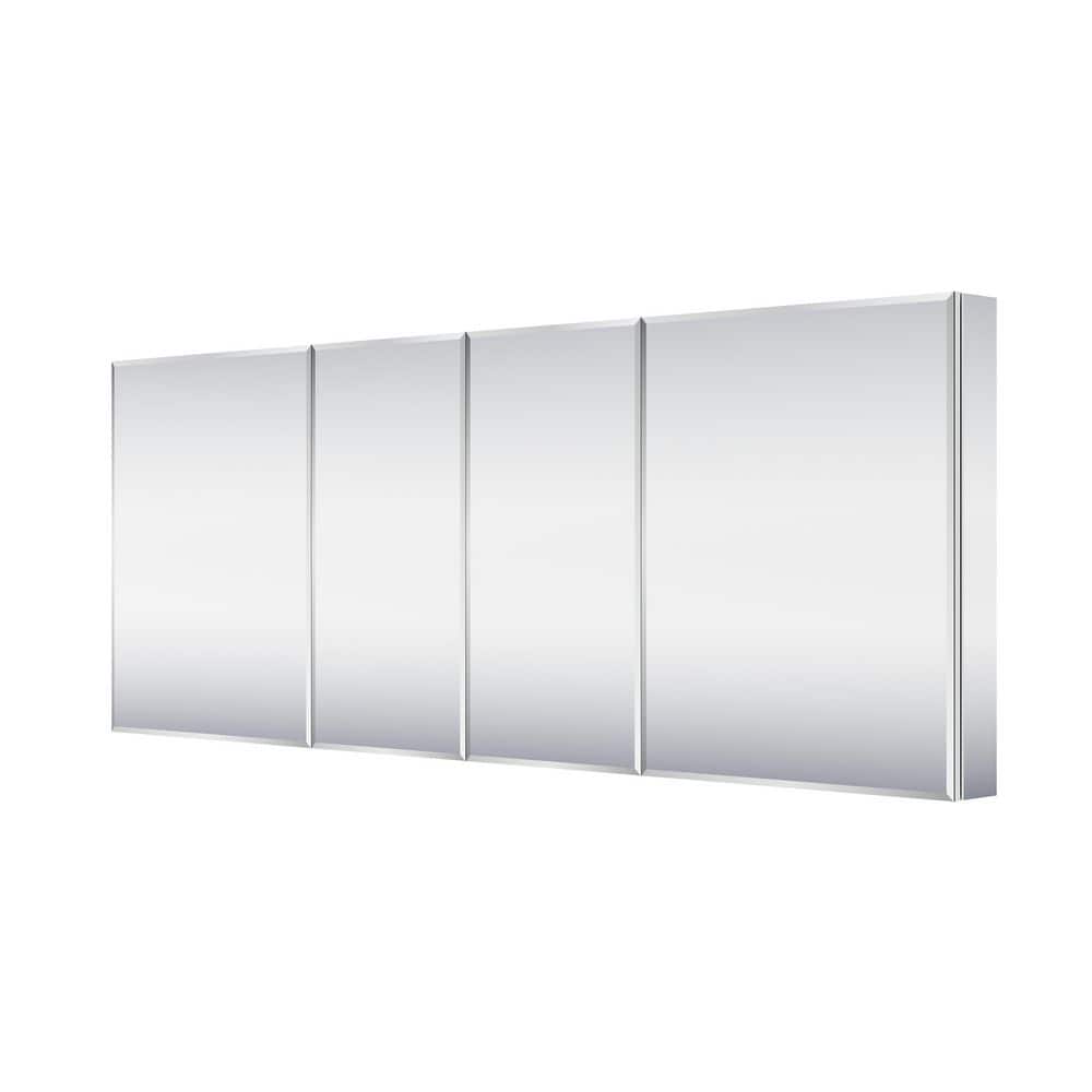 Edge-Polished 80 in. W x 30 in. H Rectangular Aluminum Recessed/Surface Mount Medicine Cabinet with Mirror price history on PriceWatchPro
