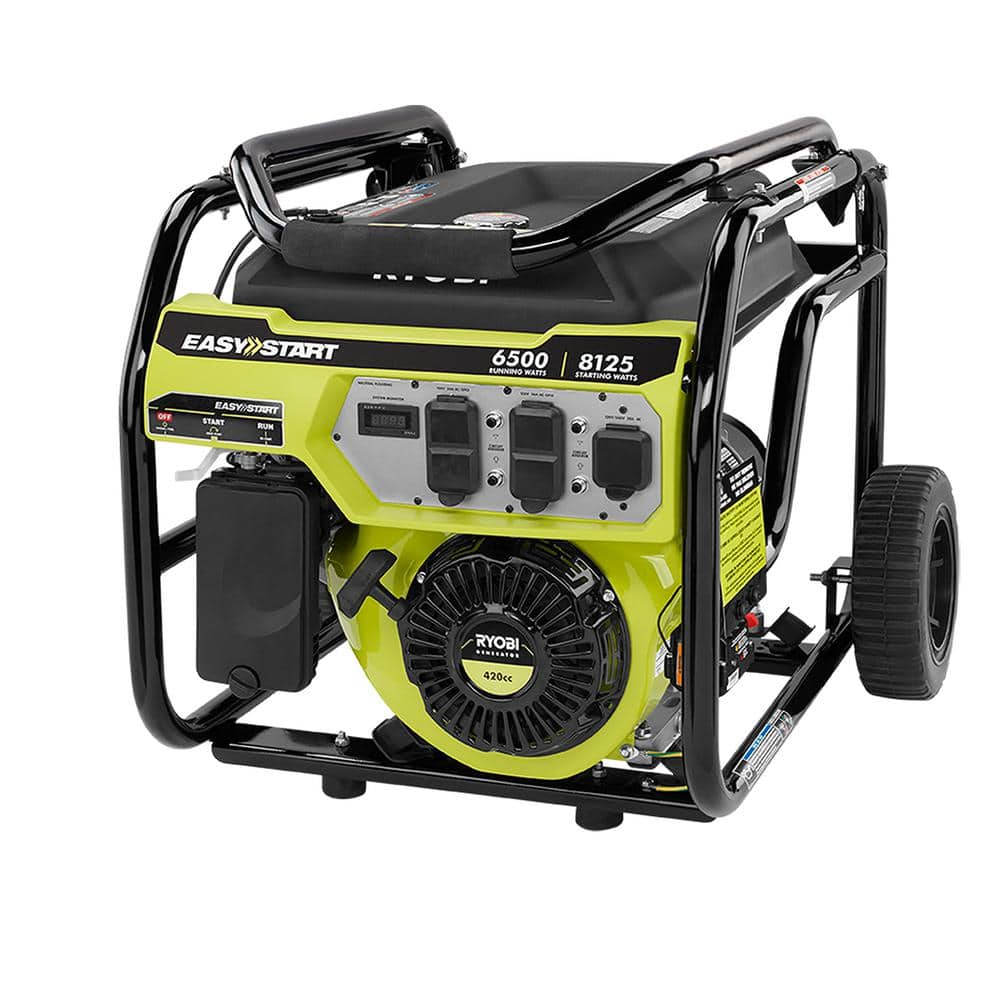 RYOBI 8125-Watt Gasoline Powered Portable Generator with CO Detect Shutdown Sensor