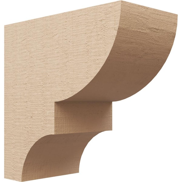 Ekena Millwork Classic Series 1 7 in. x 14 in. x 14 in. Ridgewood Rough Cedar Woodgrain Timberthane Polyurethane Corbel in Primed Tan