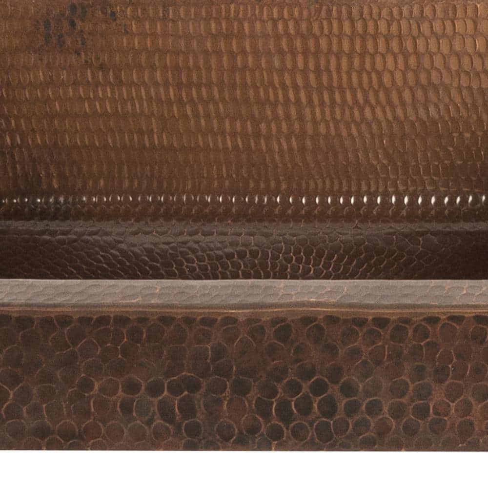 20" Hammered Copper Rectangle Wall-Mount Sink
