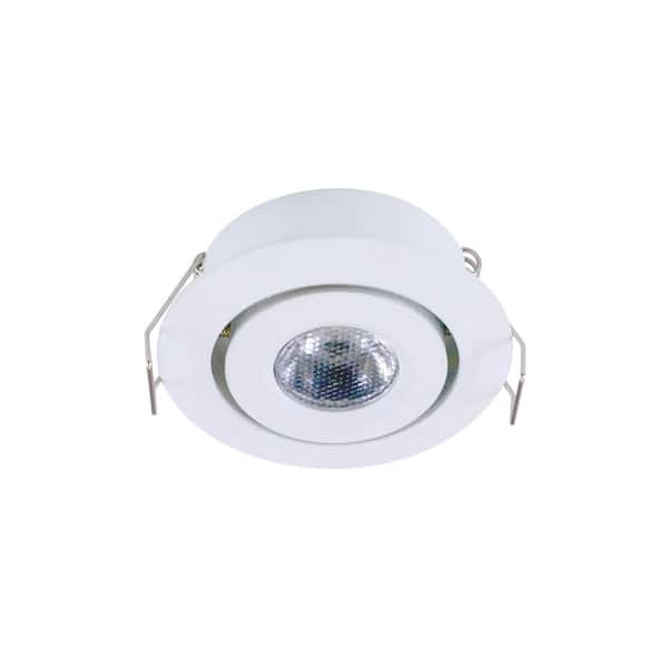 2 in. Soft White (3000K) Recessed Integrated LED Swivel Puck Light, White Finish