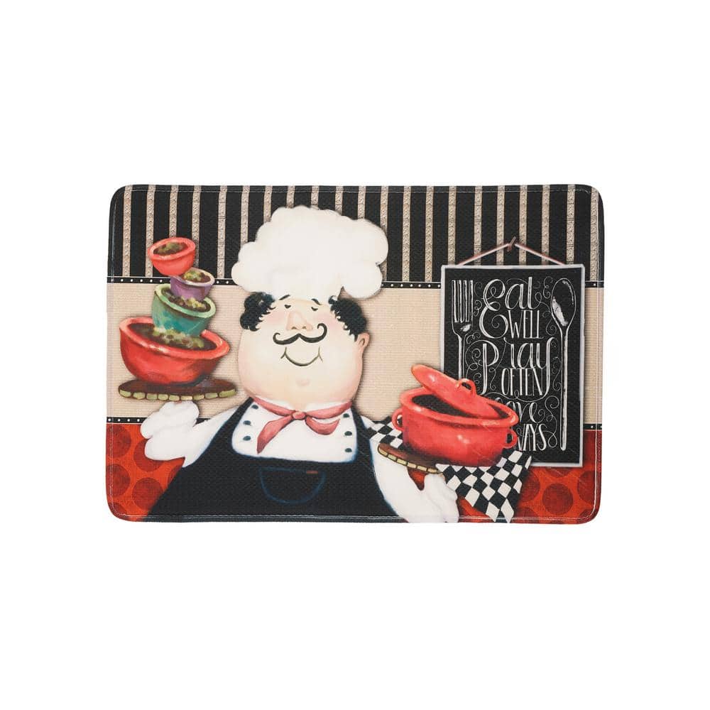 EverGrace Eat Well Chef Rectangle Kitchen Mat 22in.x 35in. EG2008KM3513