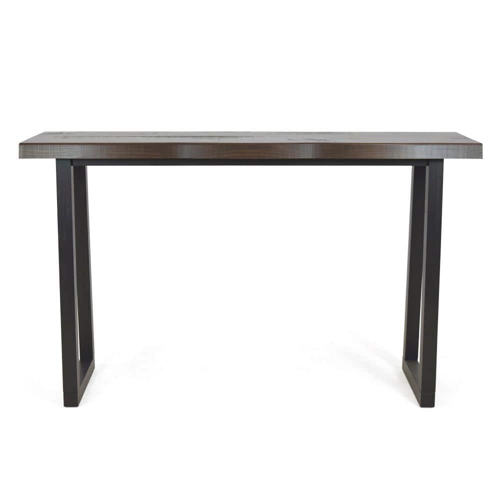 Jennings Solid Pine Live Edge Bar Table in Cherry and Ebony