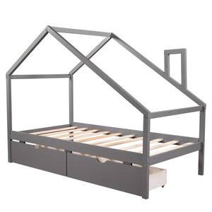 Gray Twin Size Panel Bed
