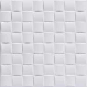 Cobblestone Ultra Pure White 1.6 ft. x 1.6 ft. Decorative Foam Glue Up Ceiling Tile (259.2 sq. ft./case)