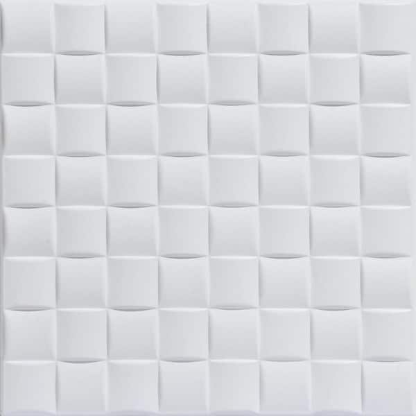 A La Maison Ceilings Cobblestone Ultra Pure White 1.6 ft. x 1.6 ft. Decorative Foam Glue Up Ceiling Tile (259.2 sq. ft./case)