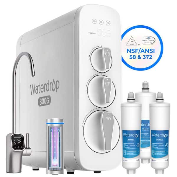 All-in-1 Water Purification Set:800GPD Under-Sink RO Filtration System with Smart LED Faucet and 3-Pack Scale Inhibitor
