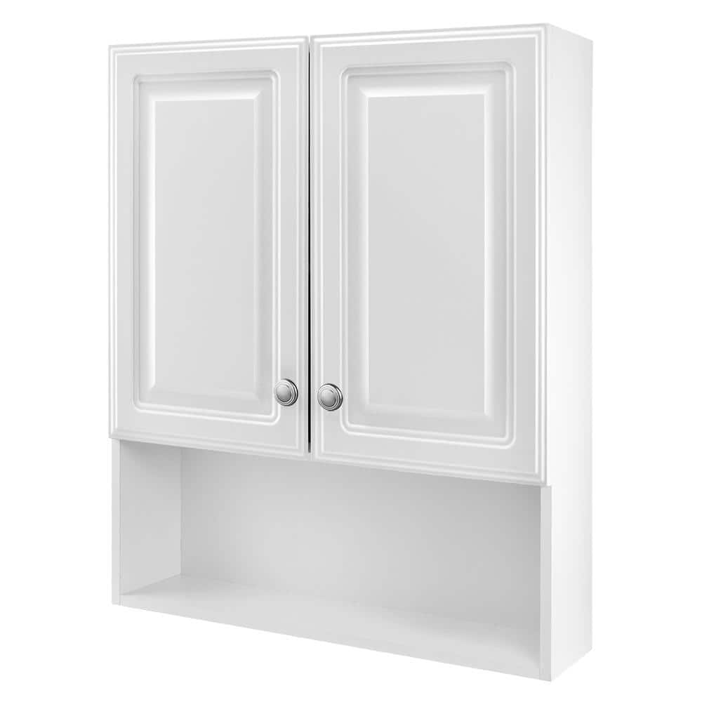 23-1/8 in. W x 27-7/8 in. H Framed Surface-Mount Bathroom Medicine Cabinet in White
