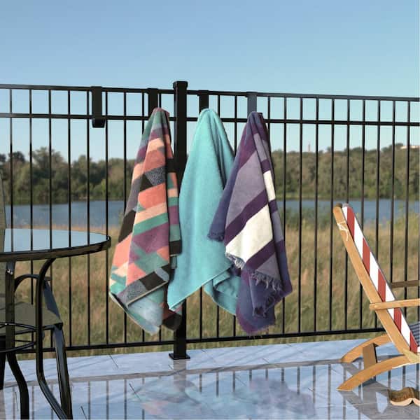 FORGERIGHT 3/4 in.to 1-1/8 in. Aluminum Fence Hook Set, Black