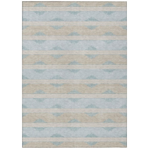 Chantille Machine Washable Indoor/Outdoor Abstract ACN3067 Linen 9 ft. x 12 ft. Area Rug