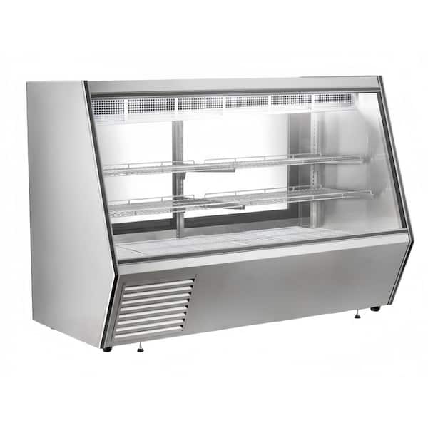 83 in. 40.5 cu. ft. Commercial Seafood and Raw Meat Refrigerated Display Case, NSF Certified, Stainless Steel