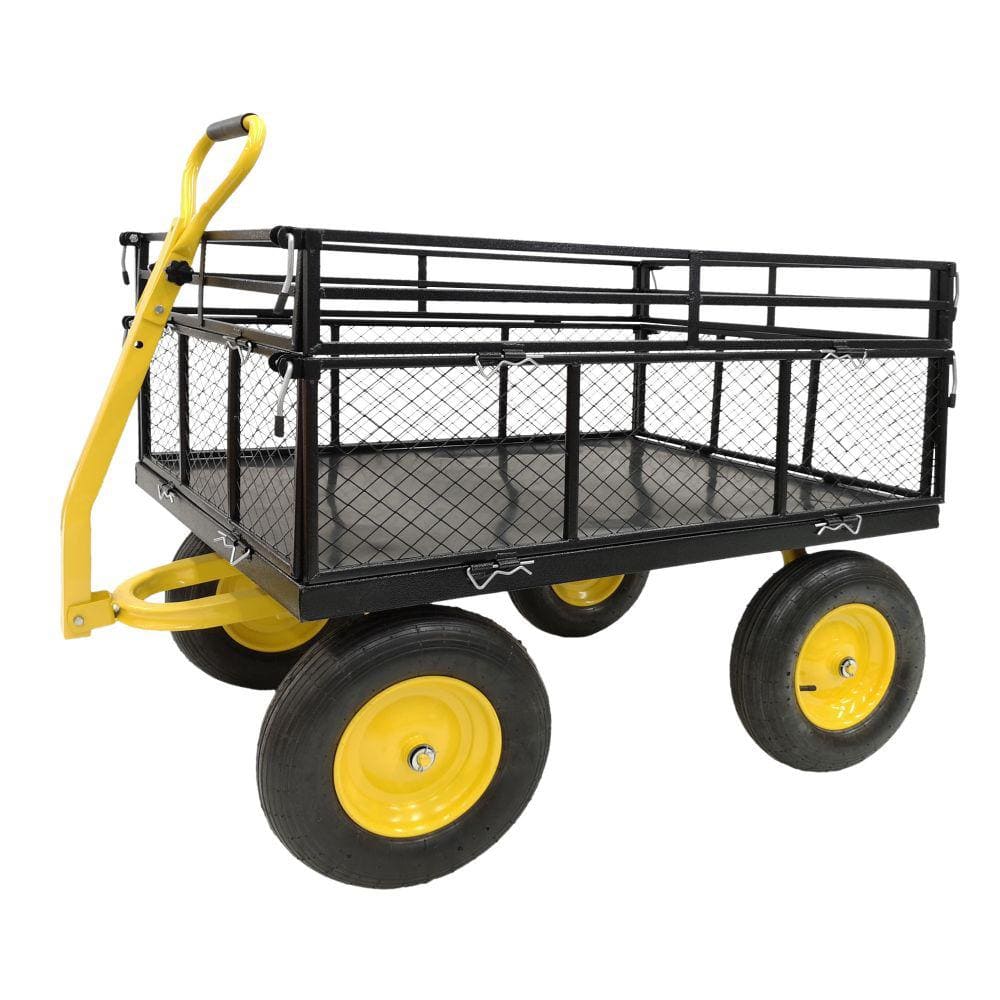7.5 cu. ft. Heavy-Duty 1400 lbs. Capacity Steel Utility Metal Wagon Garden 